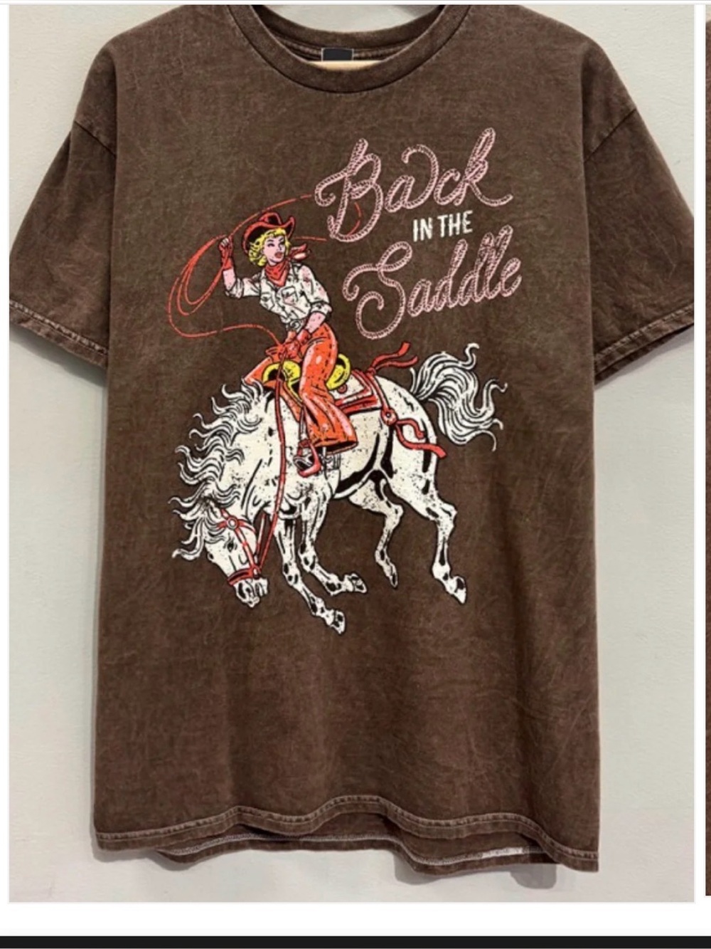 Back in the Saddle Brown Graphic Tee - sweet Claire